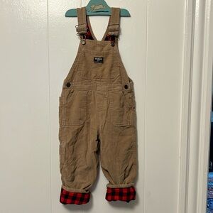 4T flannel-lined corduroy overalls
